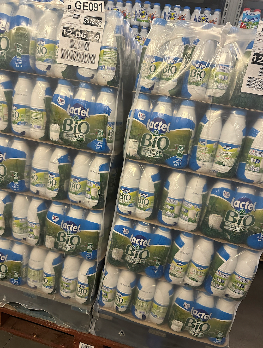 PALETTE DE LACTEL BIO – LAIT – Produit Lactel Bio (300 pièces)
