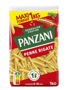 LOT DE 50 PÂTTES PENNE RIGATE PANZANI 1KG MAXI FORMAT