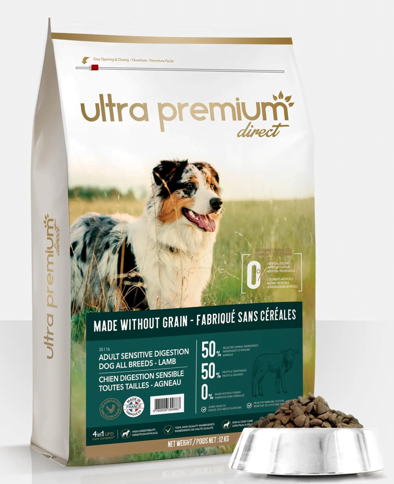 Lots de 5 Croquettes Sans Céréales Chien Digestion Sensible 12 kg