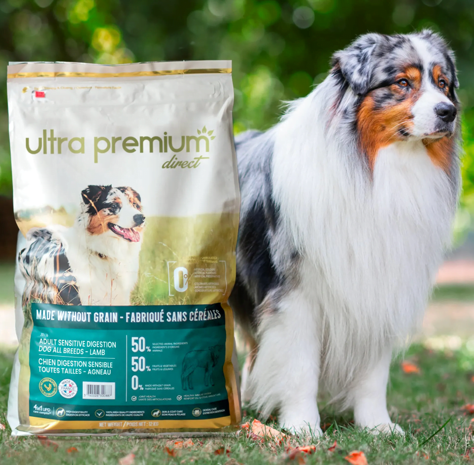 Lots de 5 Croquettes Sans Céréales Chien Digestion Sensible 12 kg