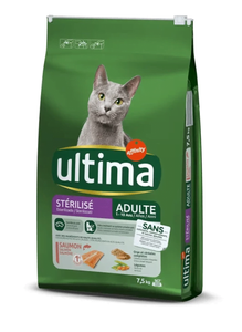 ULTIMA CROQUETTES POUR CHAT Ultima Stérilisé Adulte avec du Saumon 7,5 kg