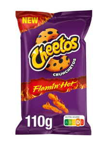 LAYS CHEETOS CRUNCHETOS FLAMIN HOT CHIPS 110GR – LOT DE 12 CARTONS -24 UNITÉS
