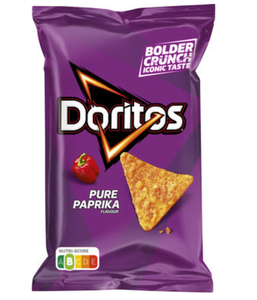 Lots de (12 Cartons-24 unités) DORITOS PURE PAPRIKA TORTILLA CHIPS, paquet de 170 grammes.
