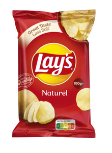 Lots de 10 cartons LAY S NATUREL CHIPS 100GR /12