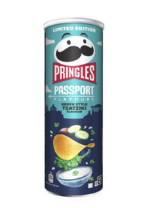 Lots de 10 cartons PRINGLES PASSPORT GREEK STYLE TZATZIKI 165GR /16