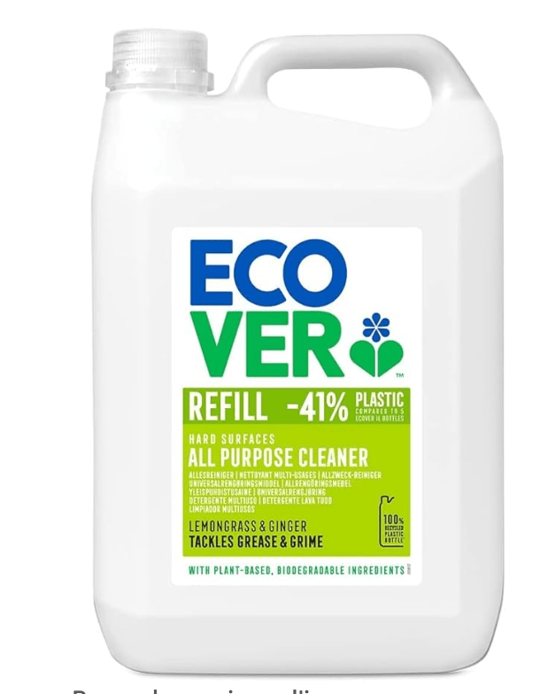 LOT 10 Ecover Nettoyant Tout Usage Recharge Citronnelle et Gingembre 5L
